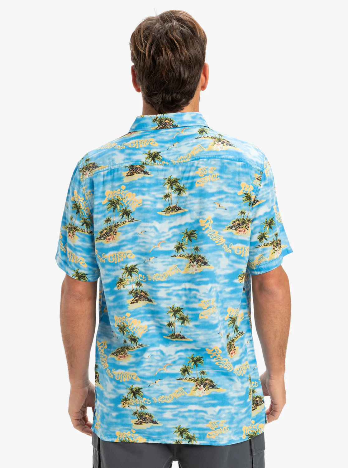 Quiksilver Men's Safe Paradise Short Sleeve Shirt Blue Naturama EQYWT04607-BQV6 - Image 2