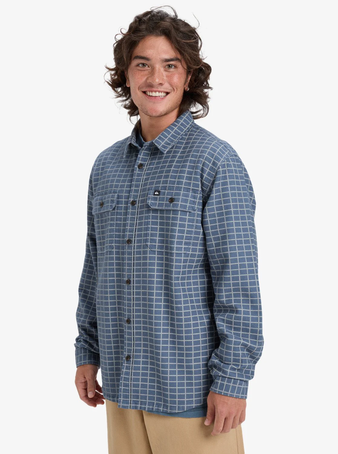 Quiksilver Men's Salt Lake Waffle Long Sleeve Shirt China Blue Salt Lake EQYWT04649_BND1 - Image 3