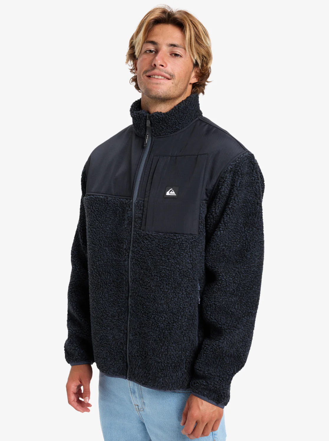 Quiksilver Men's Shallow Water Full Zip Sherpa Jacket Indian Ink Heather EQYPF03076_KSH0 - Image 3