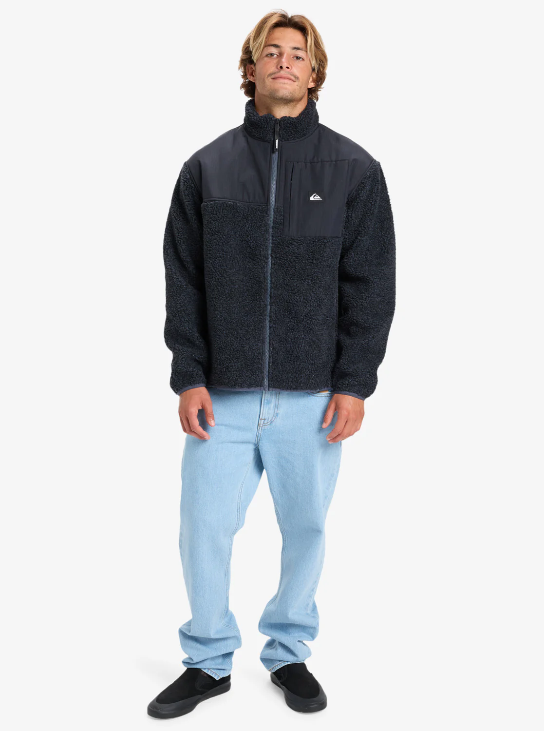 Quiksilver Men's Shallow Water Full Zip Sherpa Jacket Indian Ink Heather EQYPF03076_KSH0 - Image 5