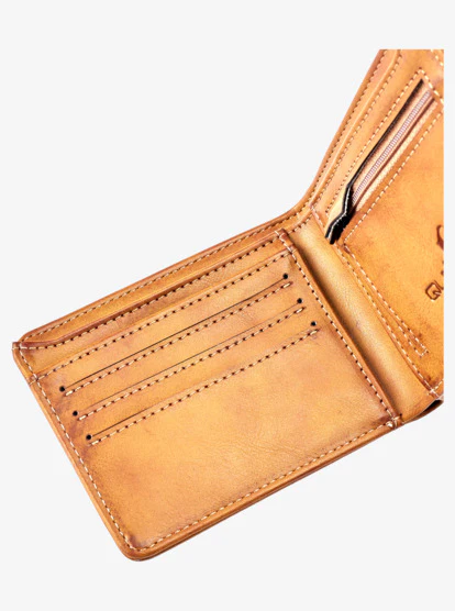 Quiksilver Men's Slim Rays Bi-Fold Wallet Chocolate Brown AQYAA03357-CSD0 - Image 4