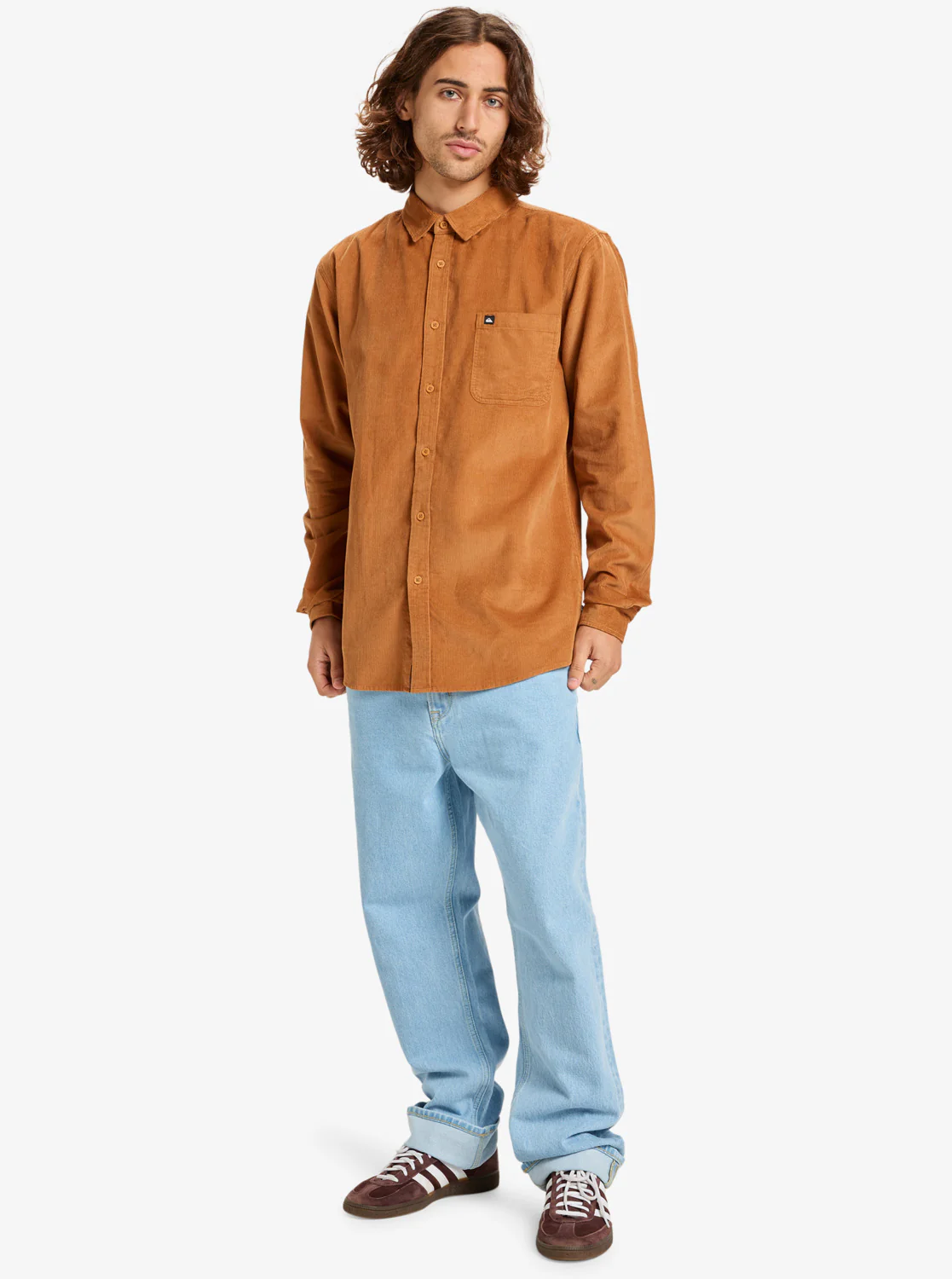 Quiksilver Mens' Smoke Trail Cord Long Sleeve Shirt Almond EQYWT04652-DMD0 - Image 4