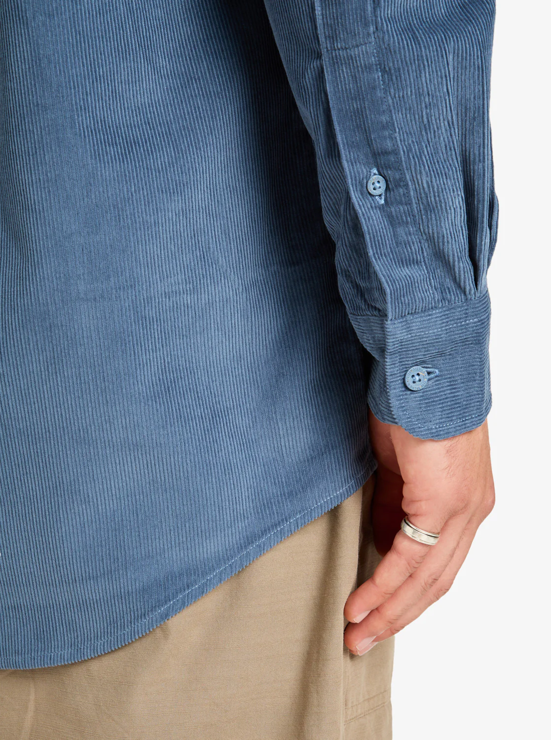 Quiksilver Mens' Smoke Trail Cord Long Sleeve Shirt China Blue EQYWT04652-BND0 - Image 3