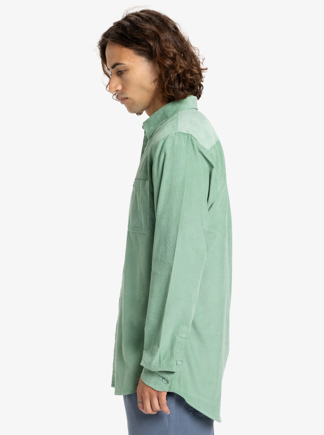 Quiksilver Men's Smoke Trail Cord Long Sleeve Shirt Granite Green EQYWT04652-GGV0 - Image 3