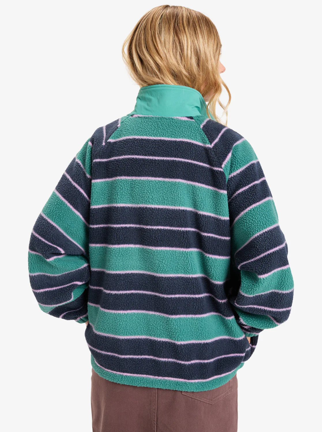 Quiksilver Women's Renek Half Zip Polar Fleece Deep Sea Strp Renek EQWPF03006-GMW6 - Image 4