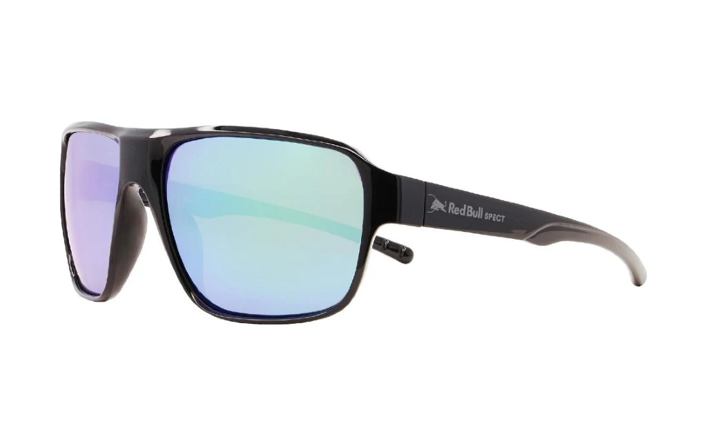 Red Bull Unisex Spect Chop Sunglasses Gloss Black with Green Mirror CHOP-04P - Image 4