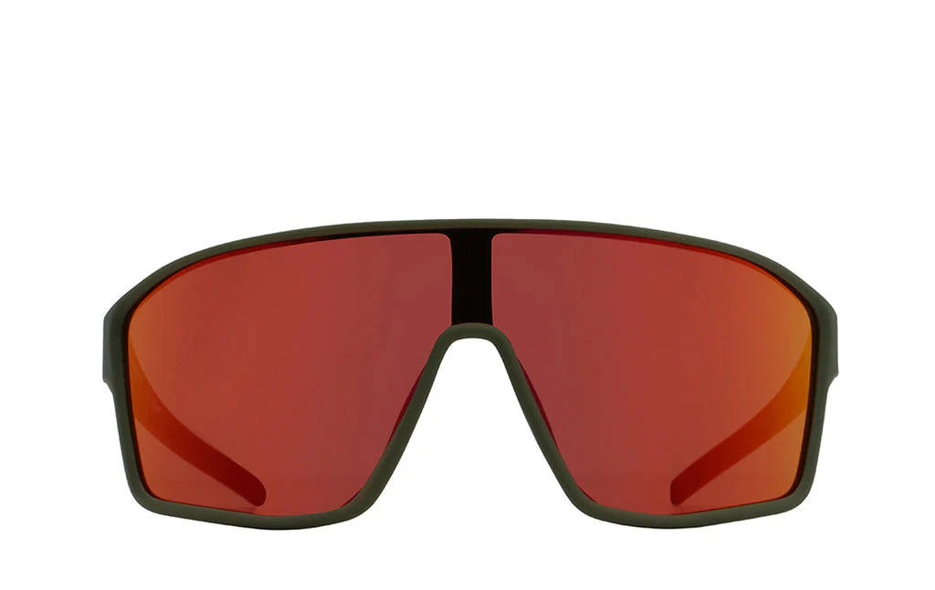 Red Bull Unisex Spect Daft Sunglasses Olive with Red Mirror DAFT-015