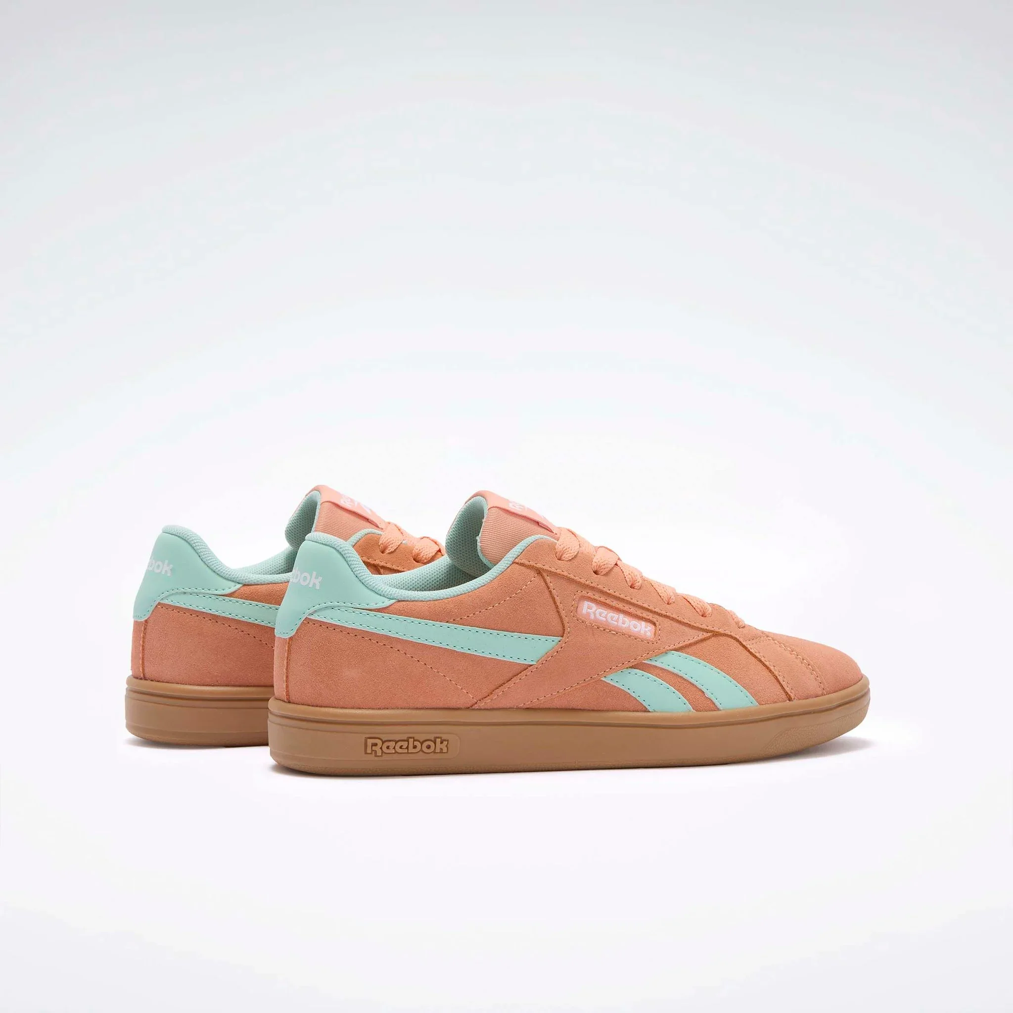 Reebok Women's Court Retro Shoes Sunkissed Orange/Glitch Aqua/Gum 100220934 - Image 3