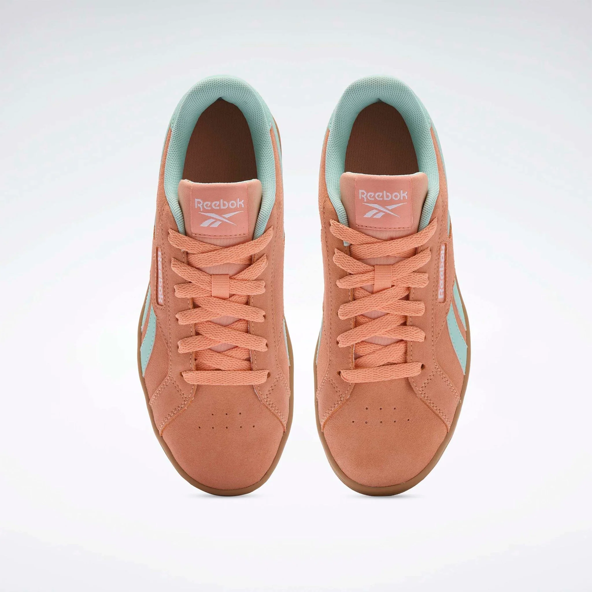 Reebok Women's Court Retro Shoes Sunkissed Orange/Glitch Aqua/Gum 100220934 - Image 4