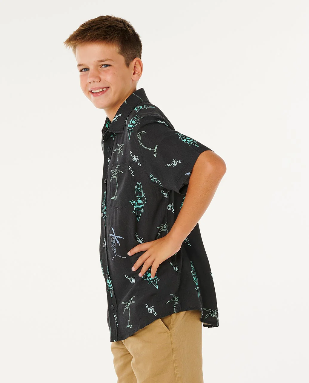 Rip Curl Kids' Eternal Shred SS Shirt (8-16 Years) Washed Black 01YBSH-8264 - Image 3