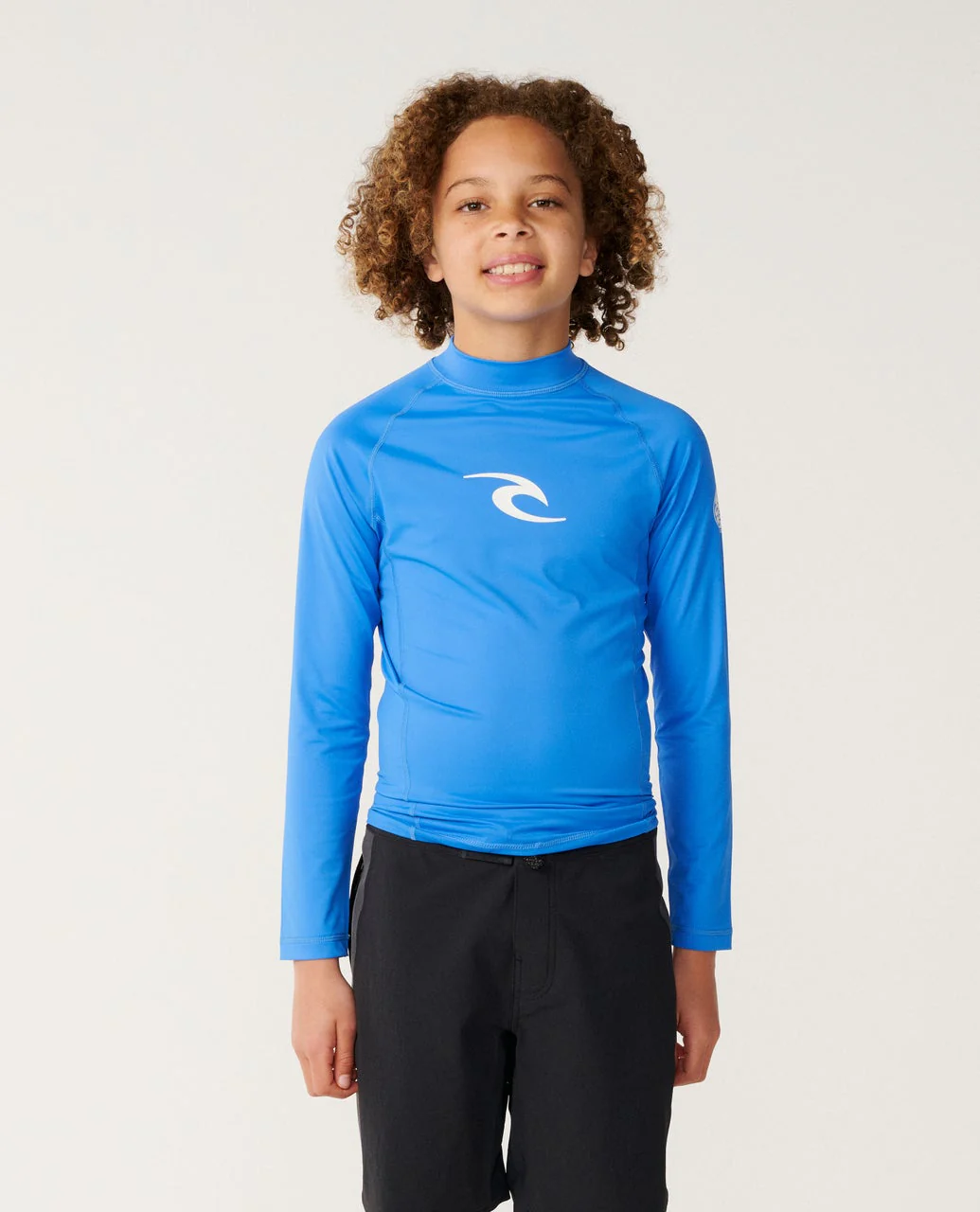 Rip Curl Kids' Waves UPF Long Sleeve Rash Vest (8-16 Years) Blue Gum 12VBRV-8006