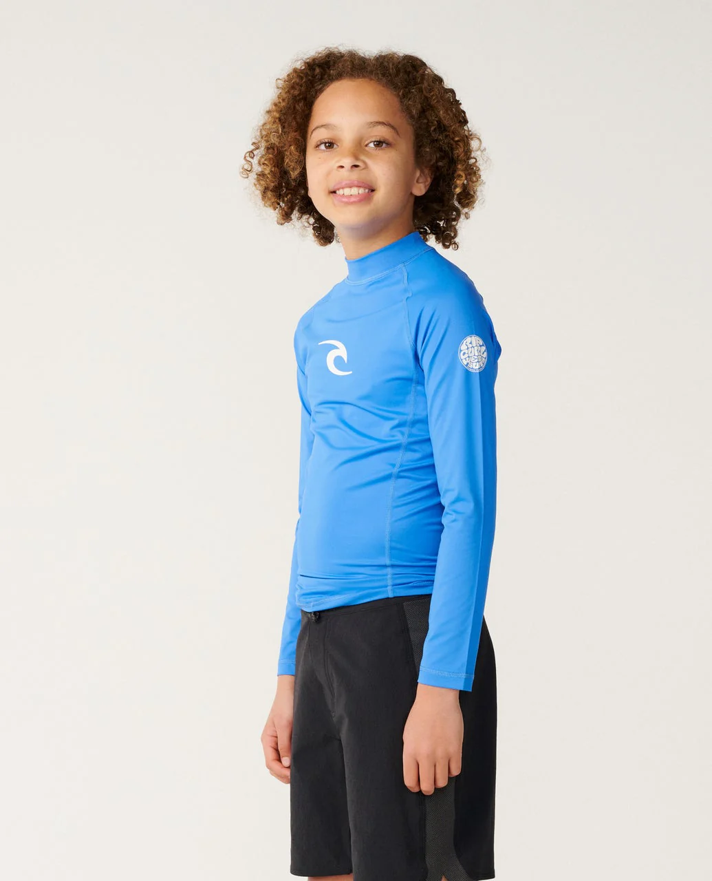 Rip Curl Kids' Waves UPF Long Sleeve Rash Vest (8-16 Years) Blue Gum 12VBRV-8006 - Image 2