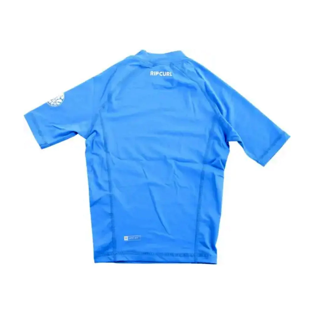 Rip Curl Kids' Waves UPF Short Sleeve Rash Vest (8-16 Years) Blue Gum 136BRV-8006 - Image 2
