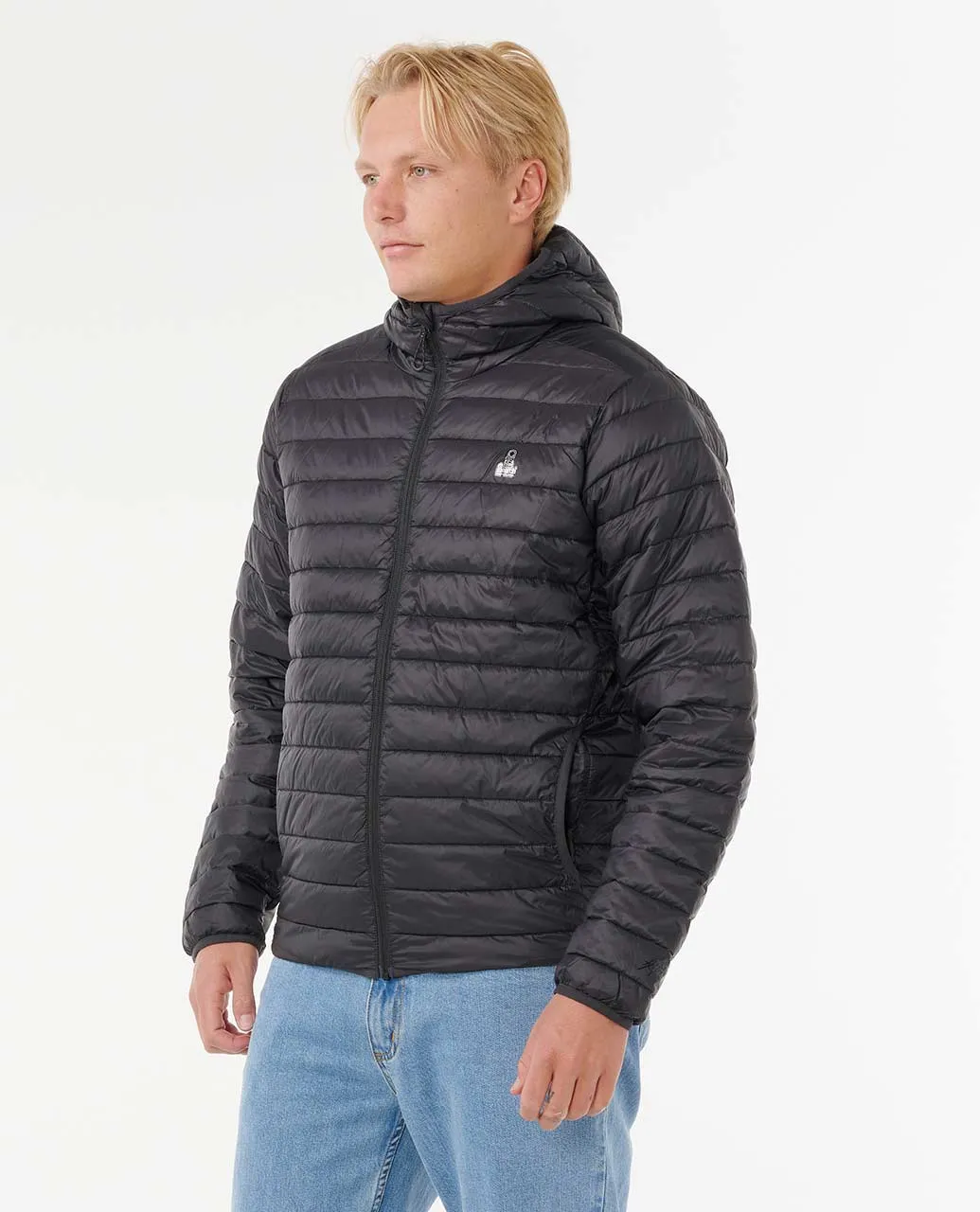 Rip Curl Men's Anti-Series Search Puffer Hood Fleece Black 023MJA-0090 - Image 3