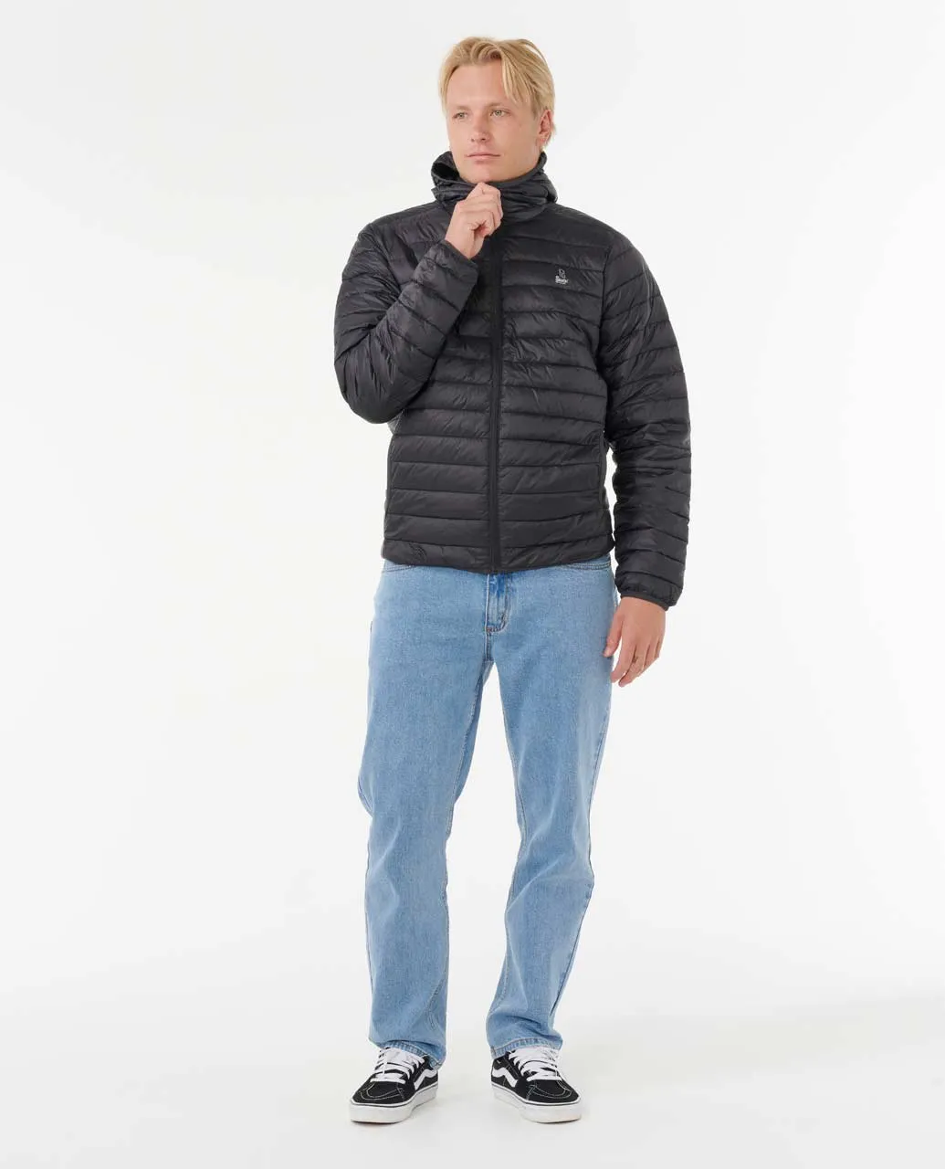Rip Curl Men's Anti-Series Search Puffer Hood Fleece Black 023MJA-0090 - Image 4