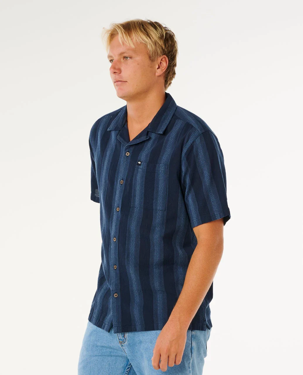 Rip Curl Men's Classic Surf Weaver Short Sleeve Shirt Dark Navy 06RMSH_0291 - Image 2