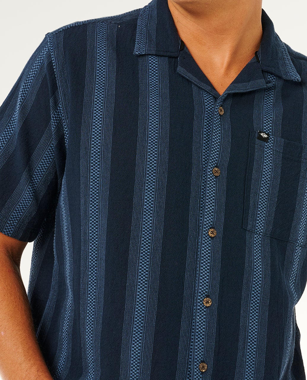 Rip Curl Men's Classic Surf Weaver Short Sleeve Shirt Dark Navy 06RMSH_0291 - Image 4