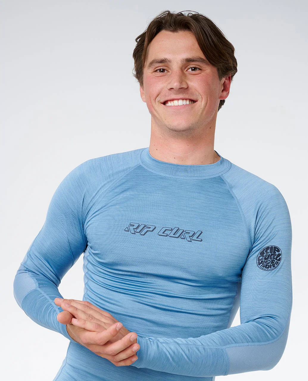 Rip Curl Men's Dawn Patrol UPF Perf Long Sleeve Rash Vest Faded Denim 16BMRV_4737 - Image 6