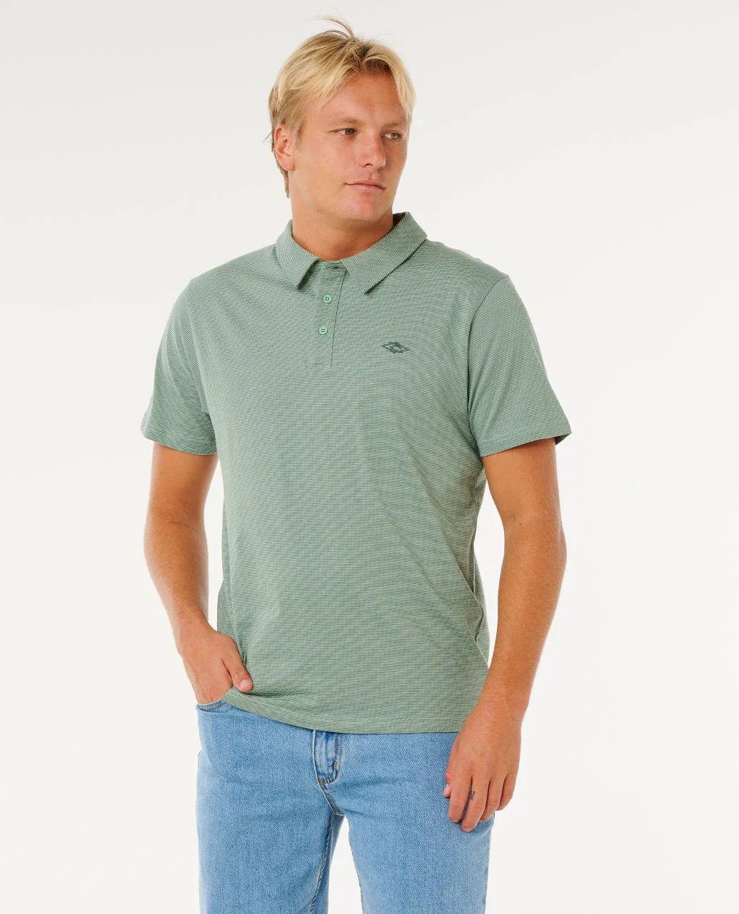 Rip Curl Men's Easy As Polo T-Shirt Aloe 00HMPO_3237