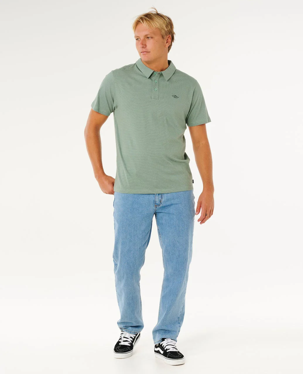 Rip Curl Men's Easy As Polo T-Shirt Aloe 00HMPO_3237 - Image 3