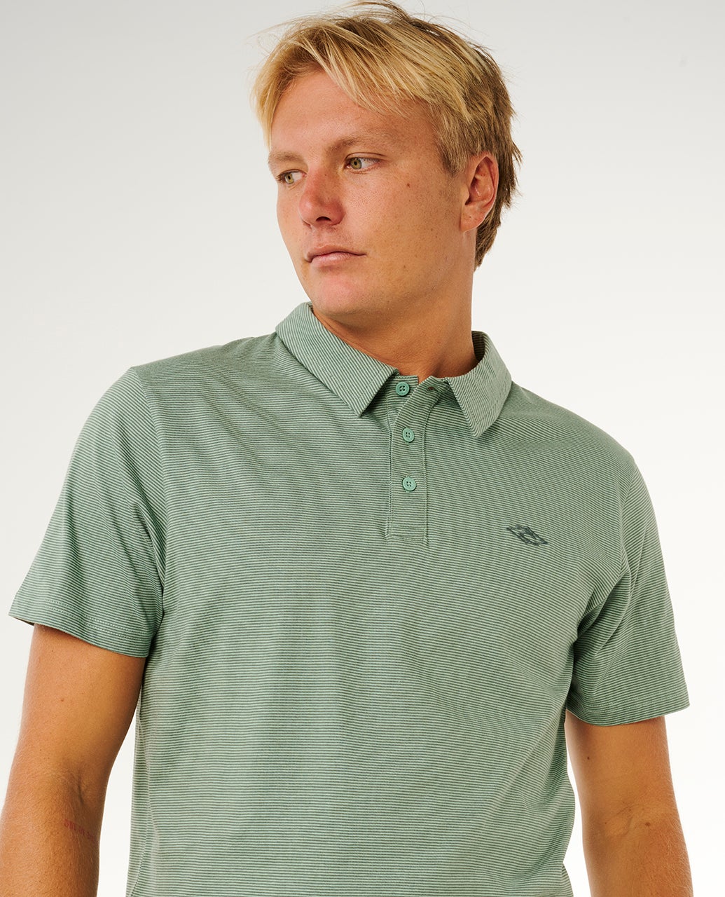 Rip Curl Men's Easy As Polo T-Shirt Aloe 00HMPO_3237 - Image 4