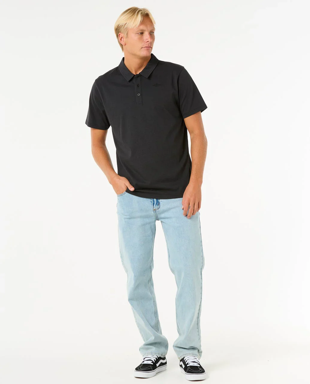 Rip Curl Men's Easy As Polo T-Shirt Black 00HMPO_0090 - Image 3