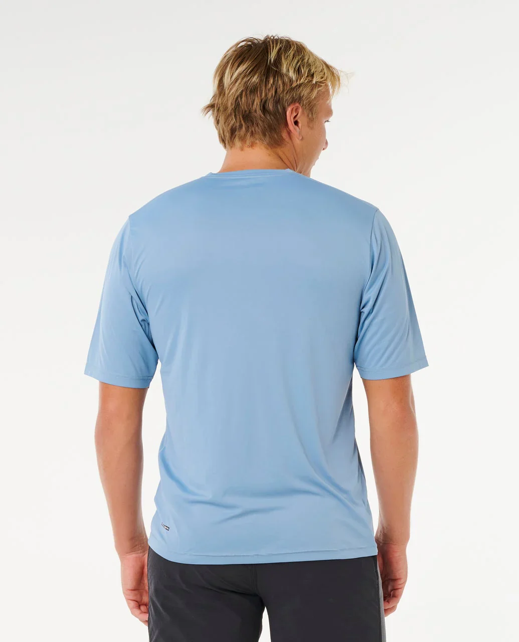 Rip Curl Men's Icons Of Surflite UPF50 Short Sleeve Rash Vest Faded Denim 163MRV_4737 - Image 3