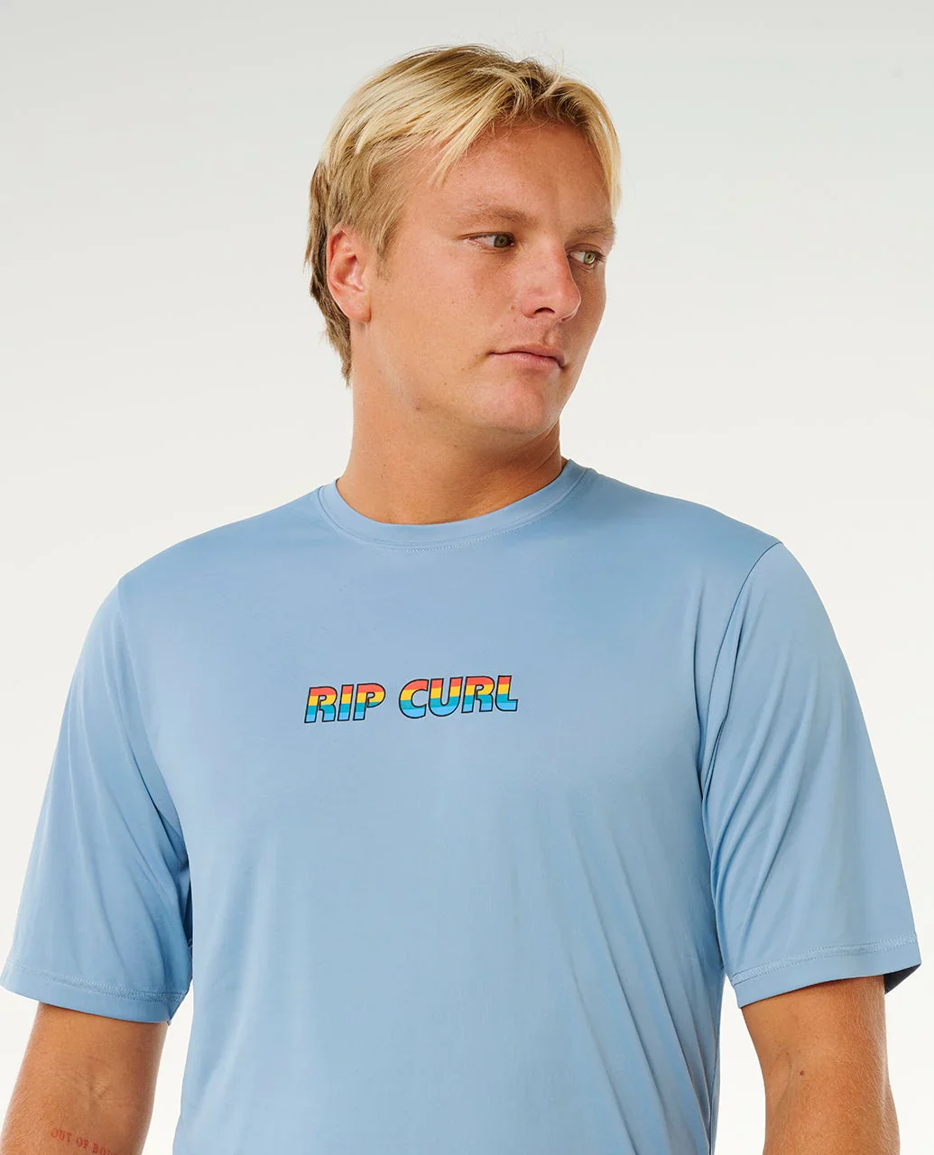 Rip Curl Men's Icons Of Surflite UPF50 Short Sleeve Rash Vest Faded Denim 163MRV_4737 - Image 6
