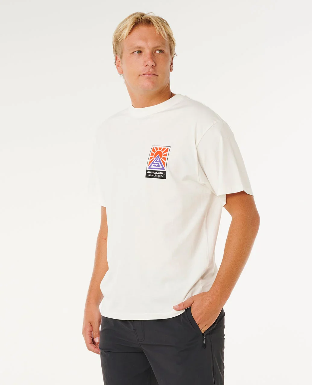 Rip Curl Men's Search Dawn T-Shirt Bone 10OMTE_3021 - Image 2