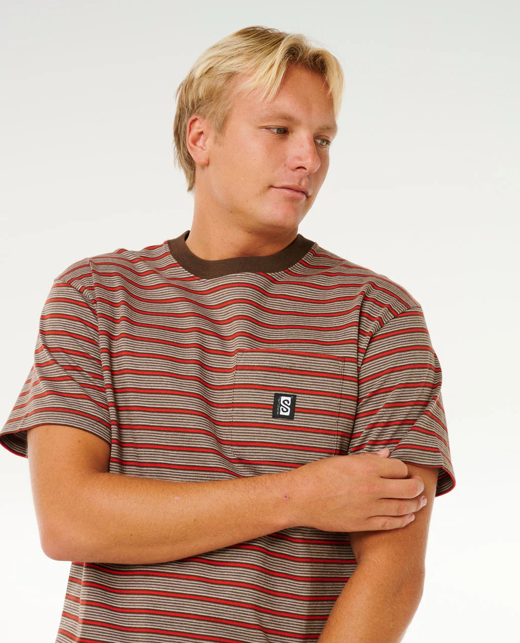 Rip Curl Men's Search Stripe T-Shirt Coffee 0THMTE-0005 - Image 5