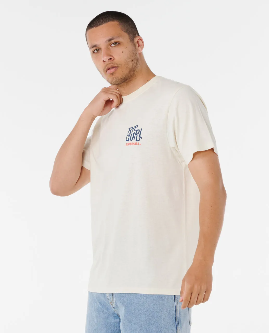 Rip Curl Men's Shaper Address T-shirt Bone 0VVMTE-3021 - Image 4