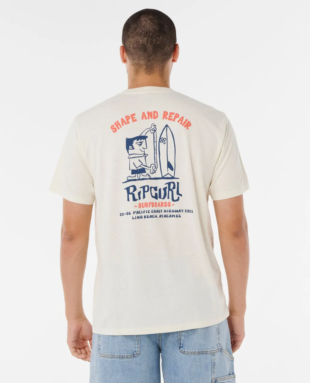 Rip Curl Men's Shaper Address T-shirt Bone 0VVMTE-3021 - Image 2