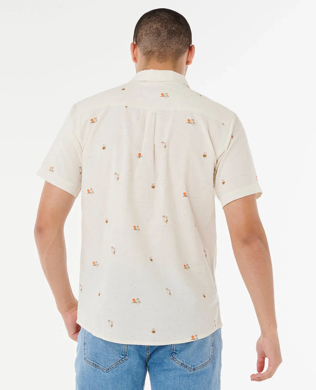 Rip Curl Men's Skelly Breach Short Sleeve Shirt Off White 05XMSH_0003 - Image 3