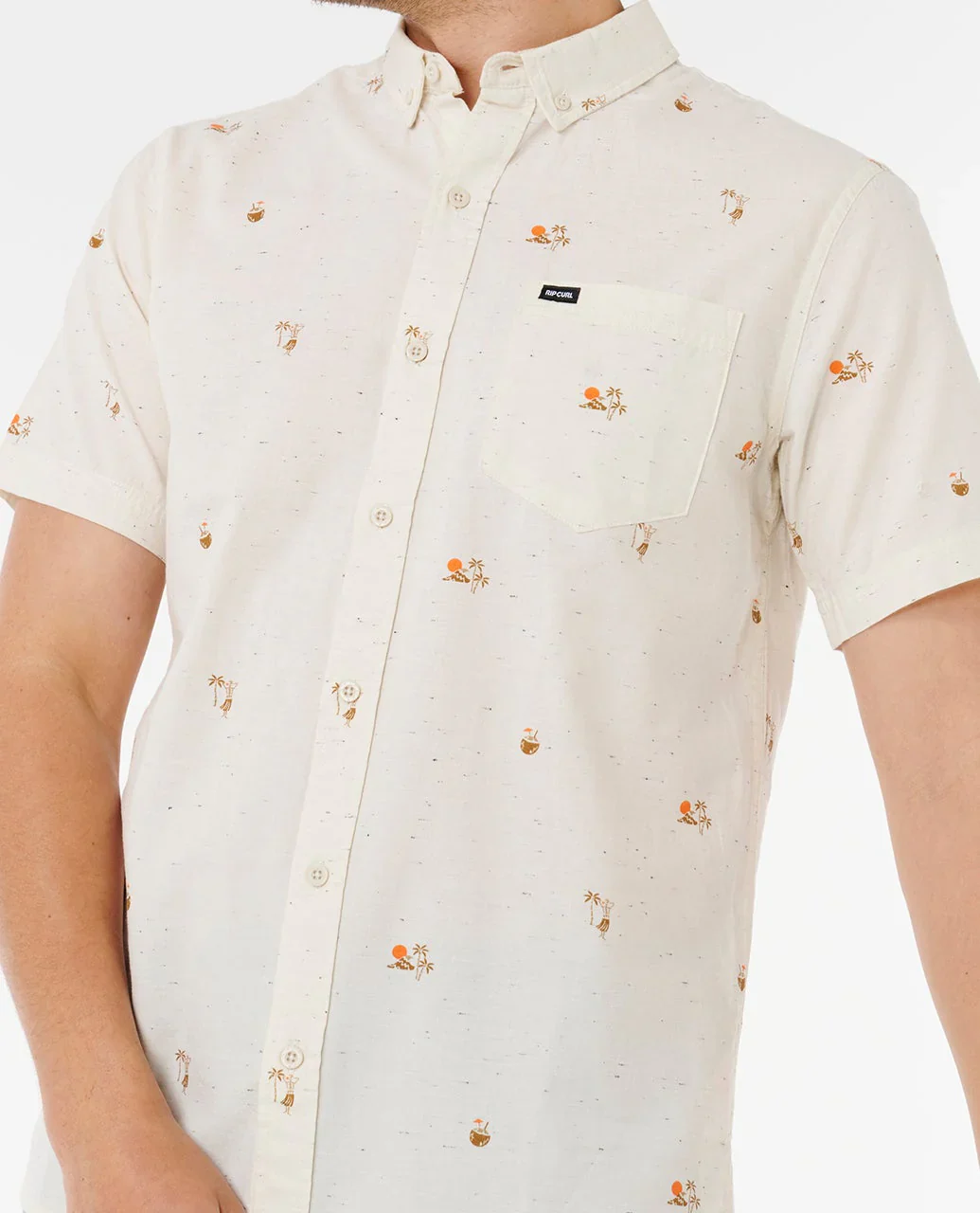 Rip Curl Men's Skelly Breach Short Sleeve Shirt Off White 05XMSH_0003 - Image 4