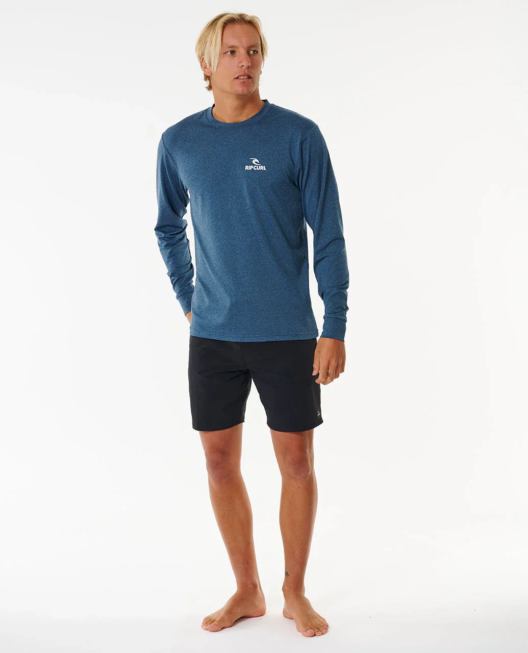 Rip Curl Men's Stack UPF50 Long Sleeve Rash Vest Navy Marle 166MRV_3277 - Image 4