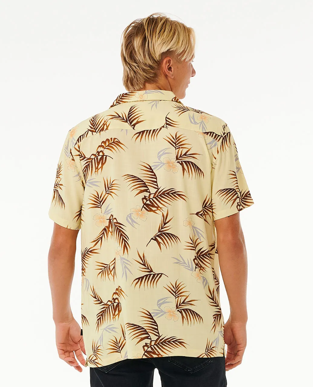 Rip Curl Men's Surf Revival Floral Short Sleeve Shirt Vintage Yellow 031MSH-8872 - Image 3