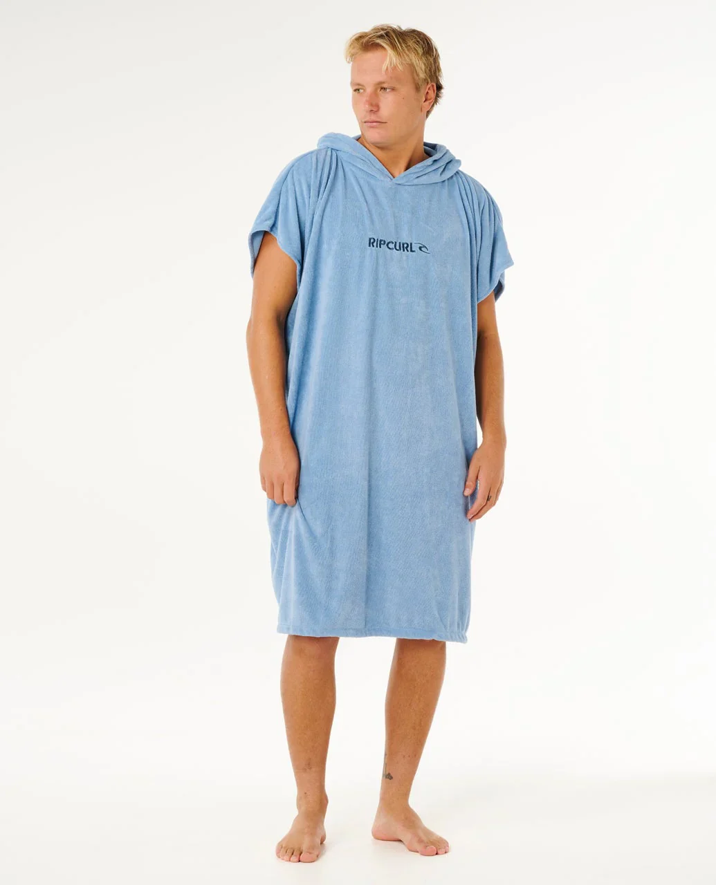 Rip Curl Unisex Brand Hooded Towel Poncho 180 - 65cm Faded Denim 00ZMTO_4737 - Image 5
