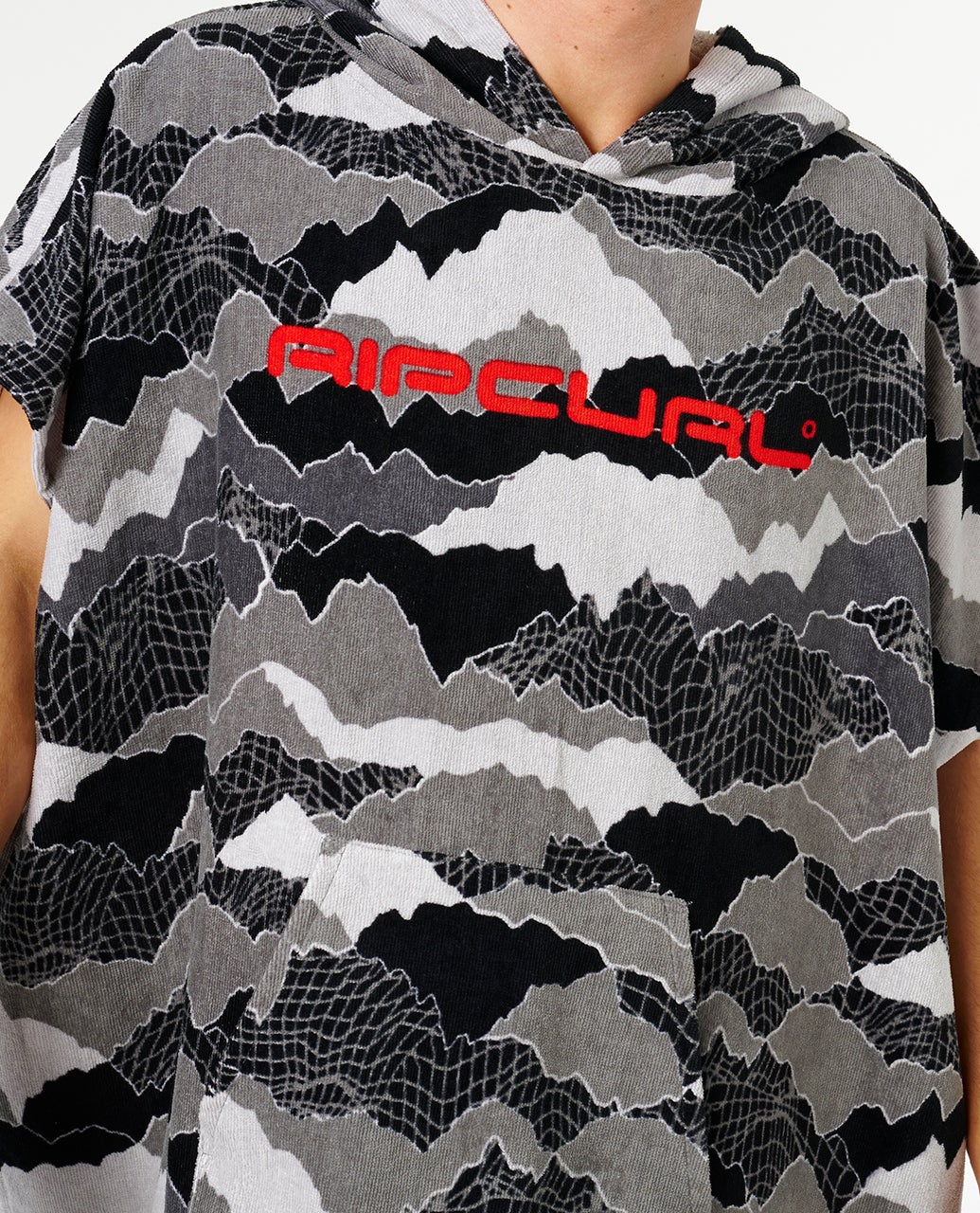 Rip Curl Unisex Fun Times Hooded Towel Poncho 104cm Black/Grey 01KMTO_0097 - Image 5