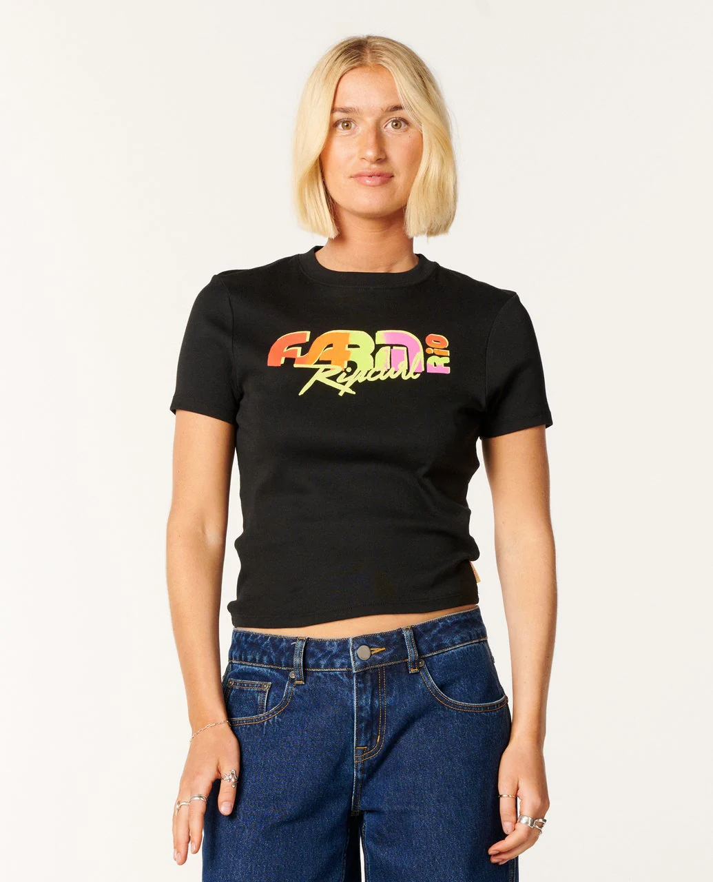 Rip Curl Women's Carioca Fitted Tee Black 0NGWTE-0090