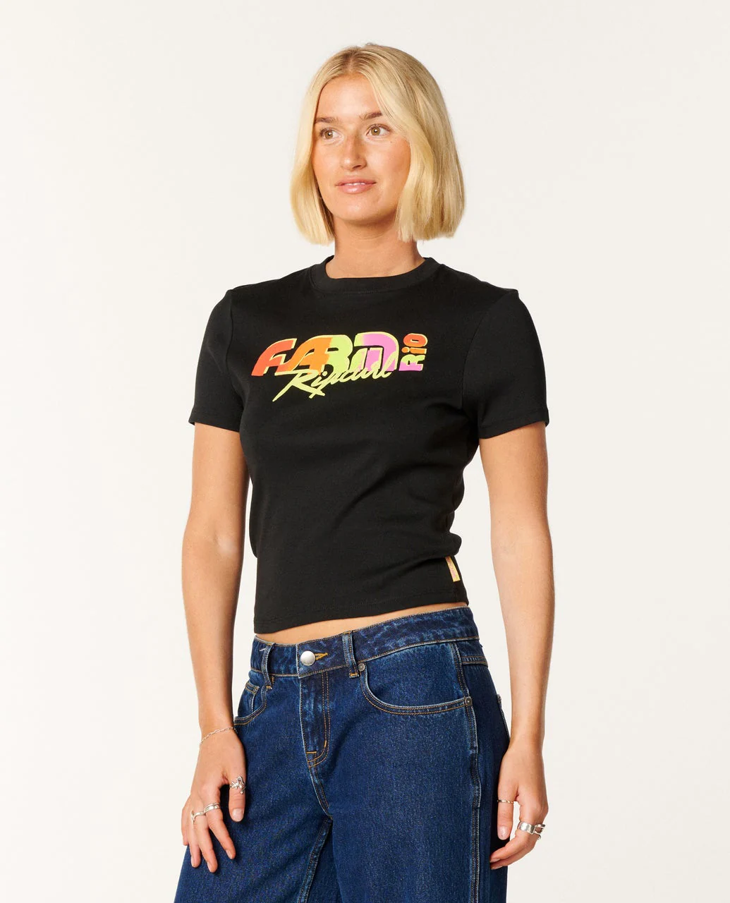 Rip Curl Women's Carioca Fitted Tee Black 0NGWTE-0090 - Image 2