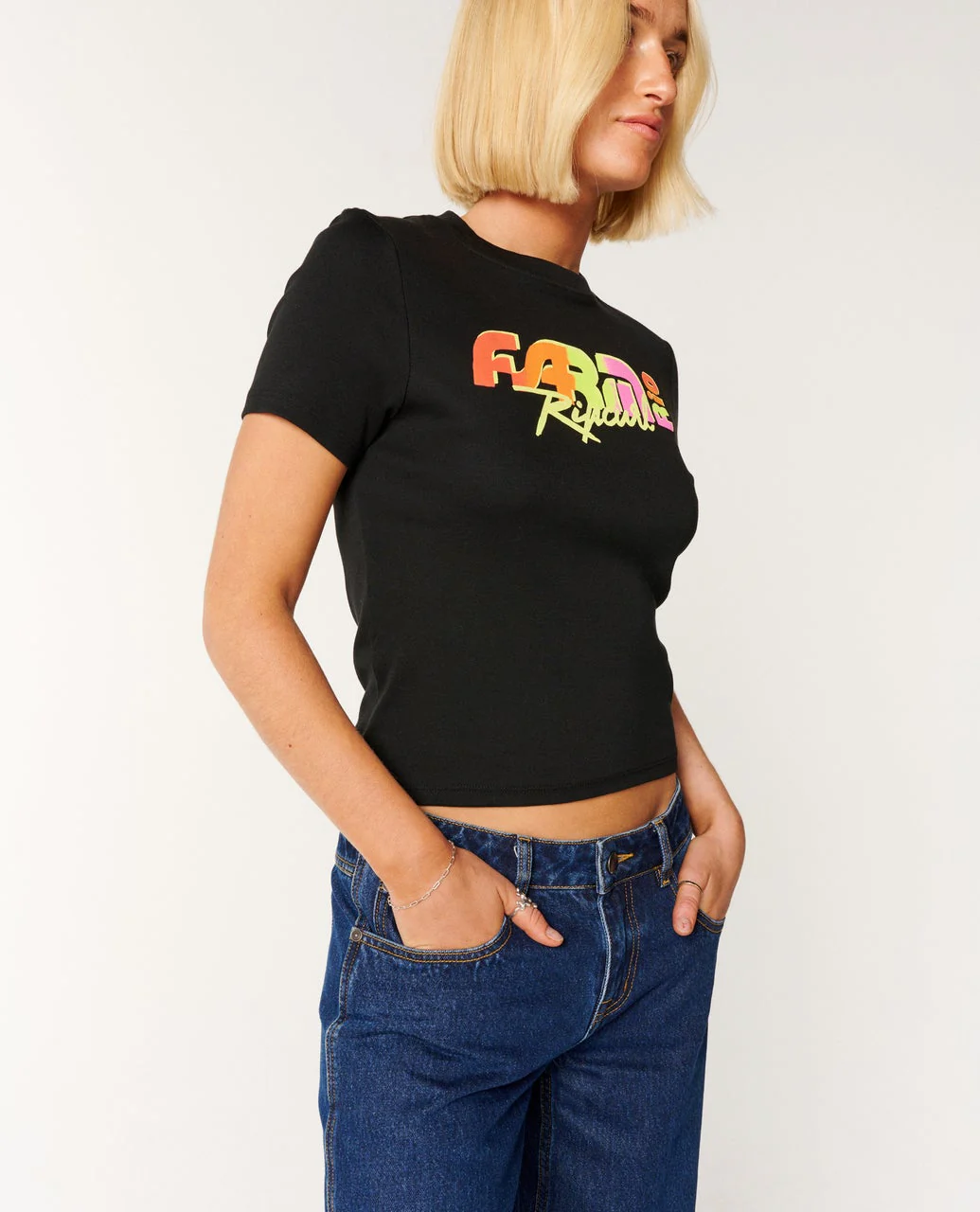 Rip Curl Women's Carioca Fitted Tee Black 0NGWTE-0090 - Image 6