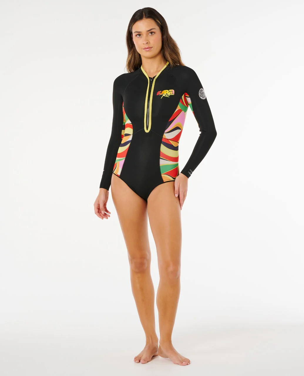 Rip Curl Women's G-Bomb 1.5mm Long SLeeve Front Zip Full Springsuit Neon Waves 14IWSP-2848 - Image 5