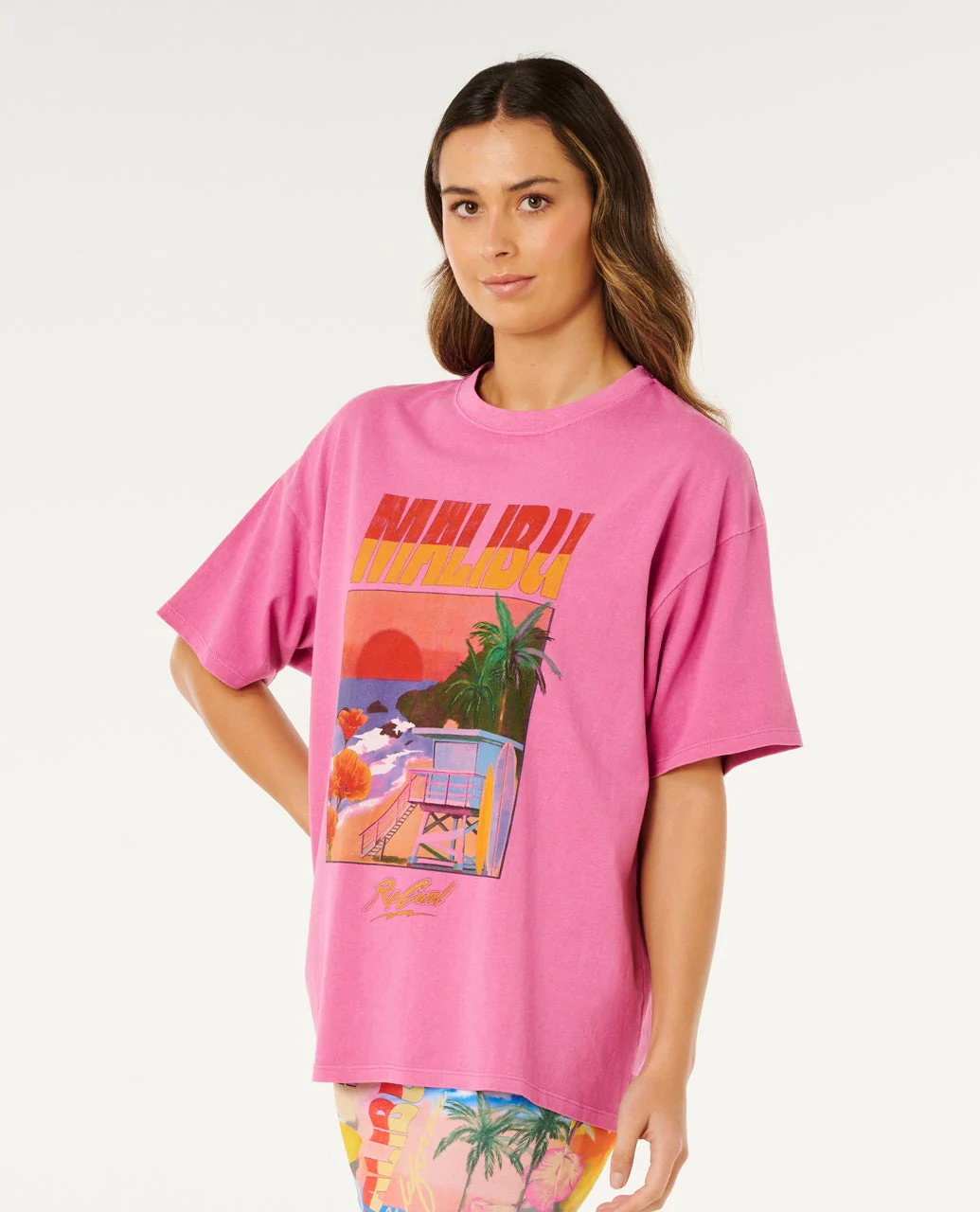 Rip Curl Women's Hayley O Heritage T-Shirt Super Pink 0MTWTE-4007 - Image 2