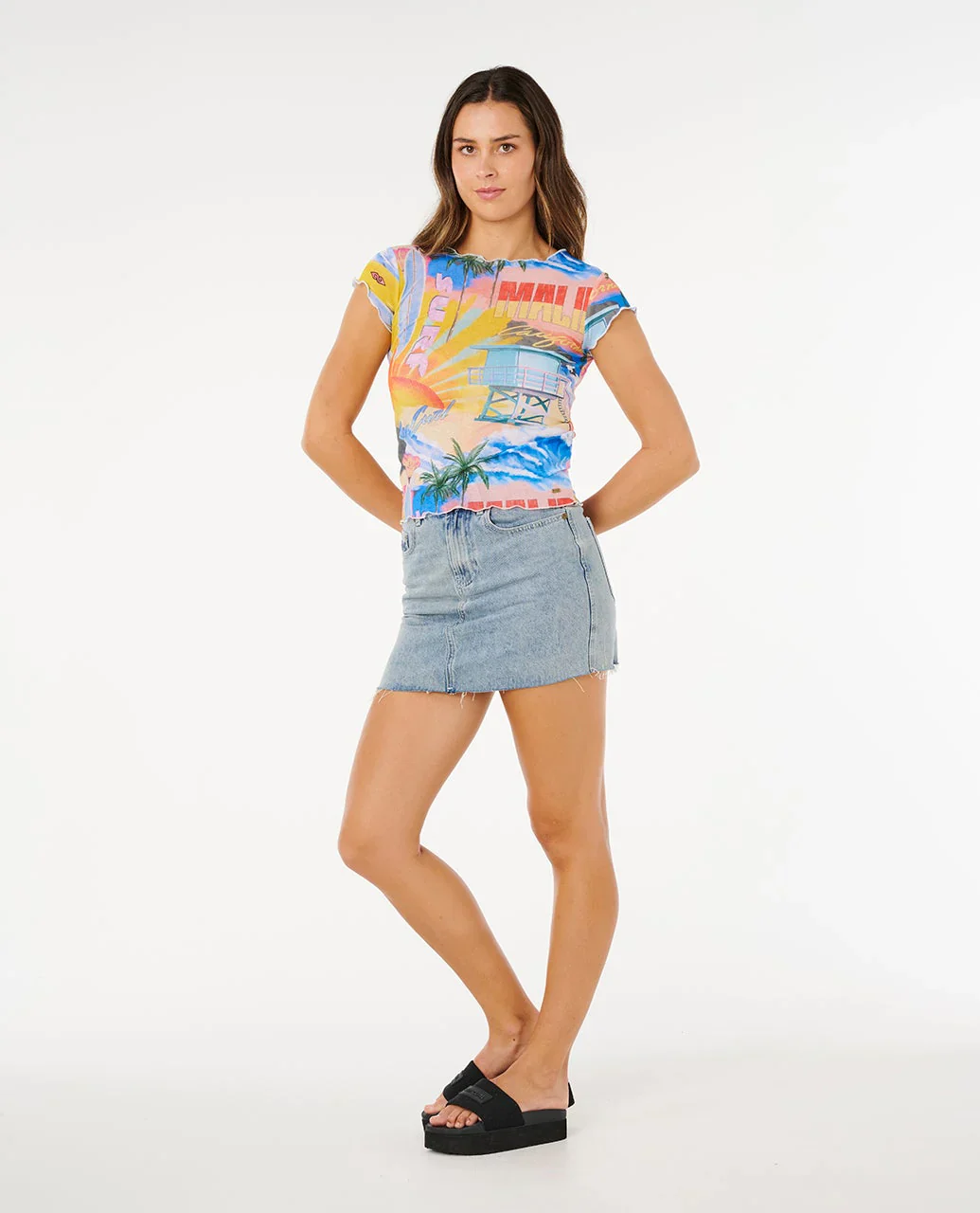 Rip Curl Women's Hotel Malibu Sheer Top Multi 0NDWTE_8817 - Image 3