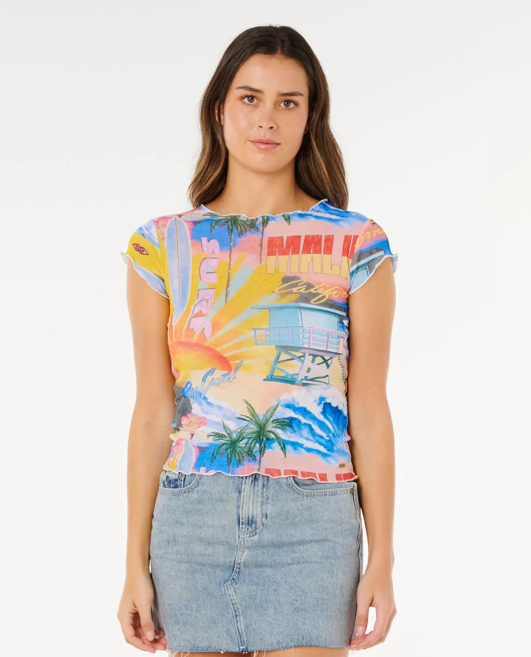 Rip Curl Women's Hotel Malibu Sheer Top Multi 0NDWTE_8817 - Image 5