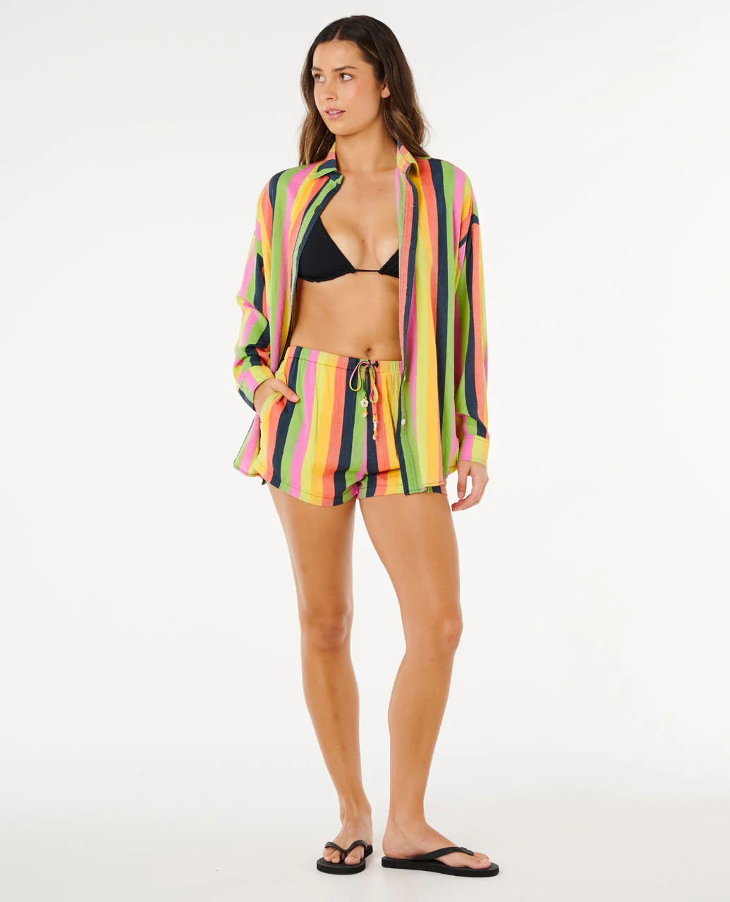 Rip Curl Women's Neon Stripe Relaxed Shirt Multico 07PWSH-3282 - Image 5