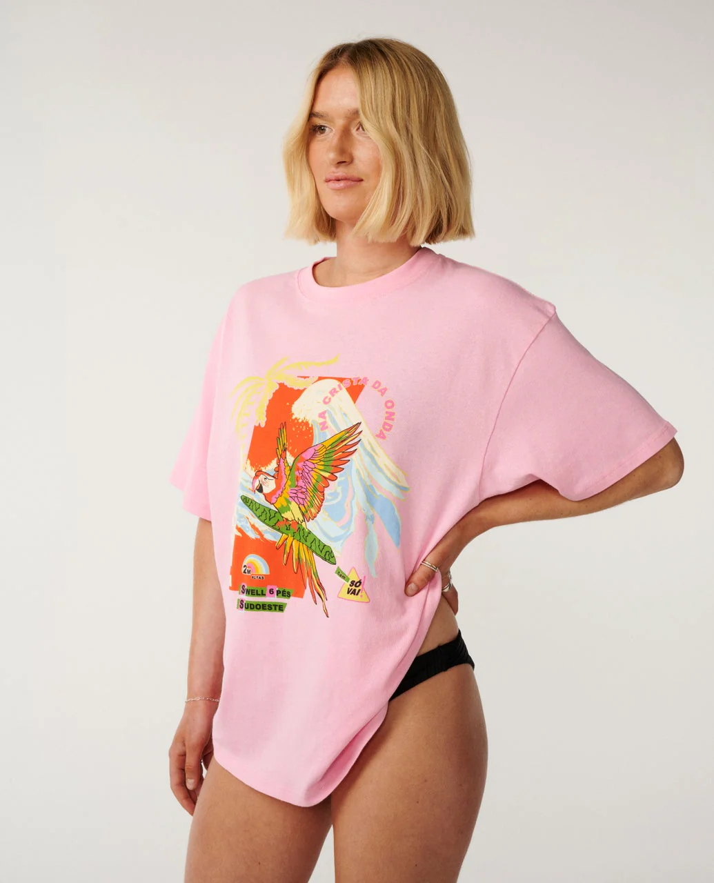 Rip Curl Women's Wave Crest Heritage Tee Pastel Pink 0NFWTE-0906 - Image 2