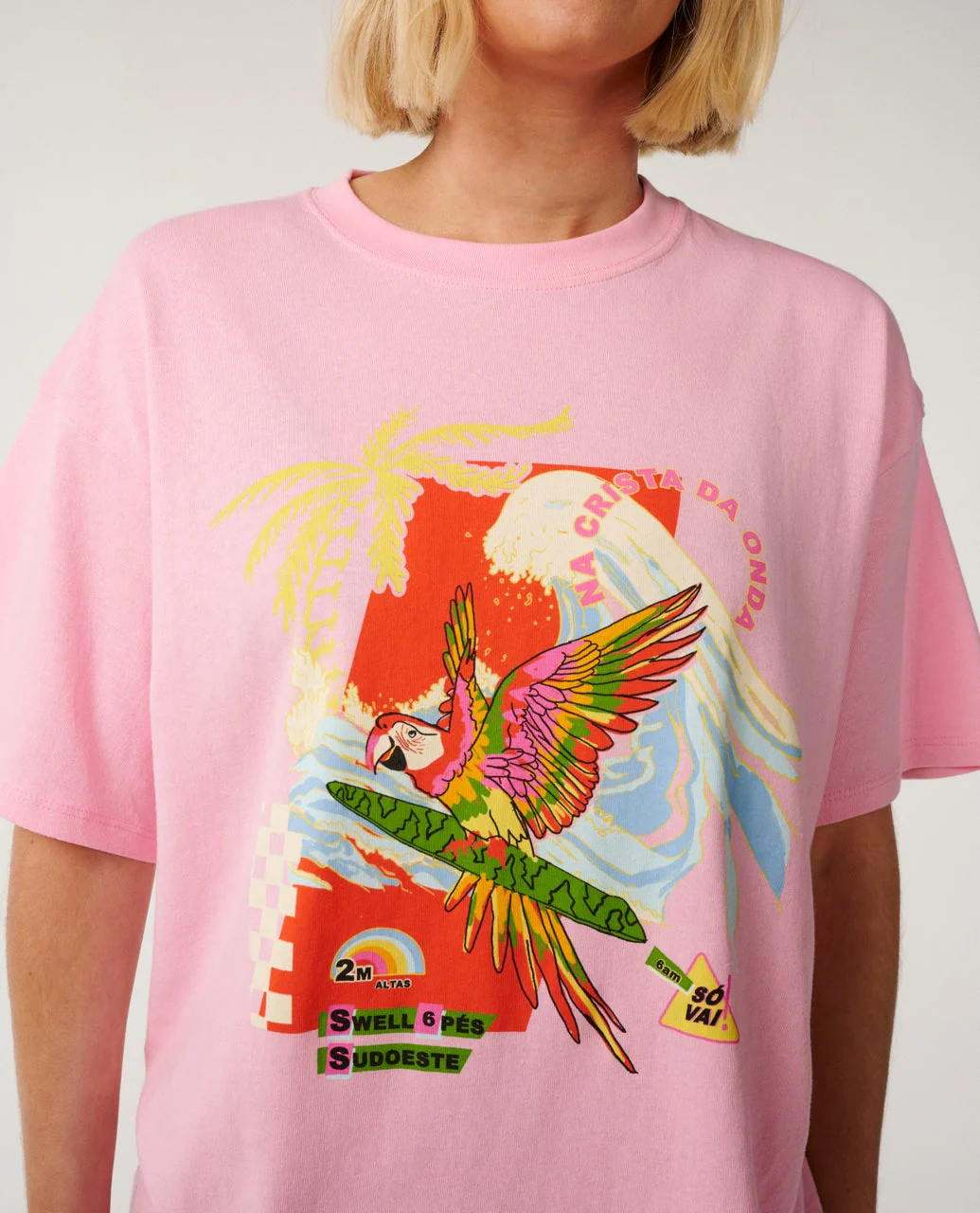 Rip Curl Women's Wave Crest Heritage Tee Pastel Pink 0NFWTE-0906 - Image 5