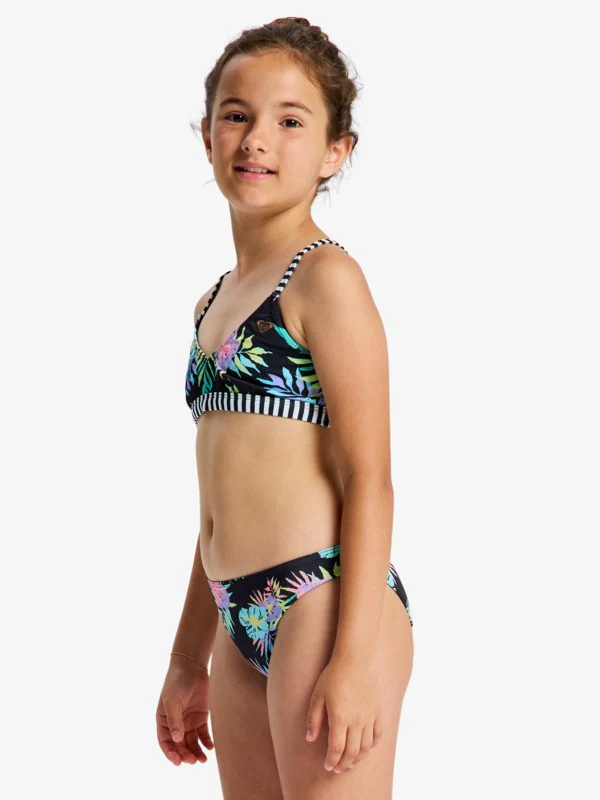 Roxy Kids' Active Triangle Bikini Set (6-16 Years) Anthracite Aquarella Active Rg ERGX203693-XMGB - Image 2