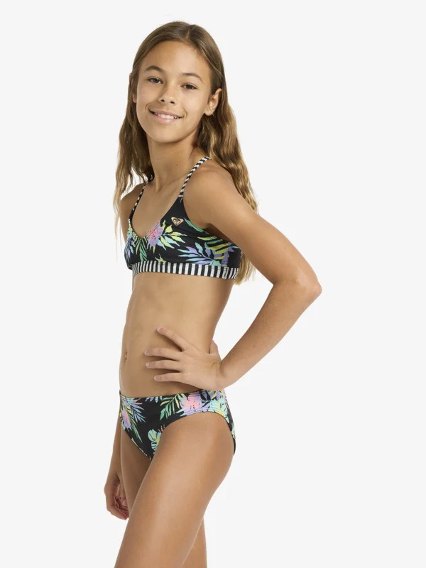 Roxy Kids' Active Triangle Bikini Set (6-16 Years) Anthracite Aquarella Active Rg ERGX203693-XMGB - Image 5